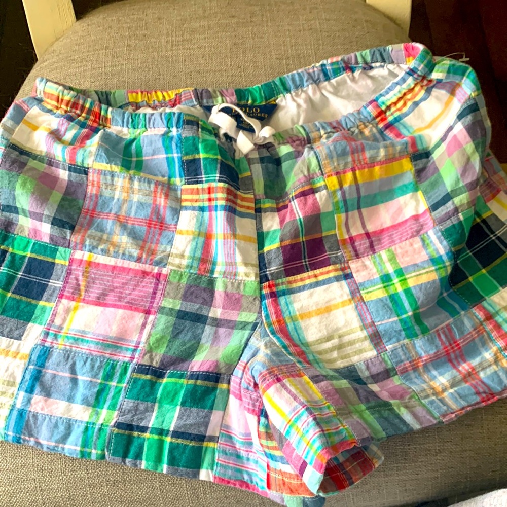 Ralph Lauren Girls Madras Shorts XL 16